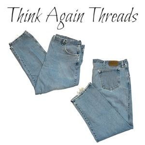 Cabela's Blue Distressed Denim Roughneck Relaxed Jean Cotton Size 48/30